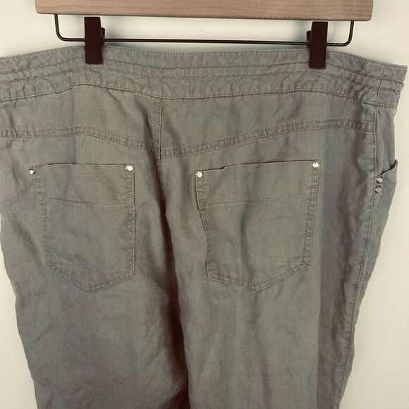 INC International Concepts women’s Pants tan Wide Leg Linen Size 18W coastal bea - Picture 8 of 11